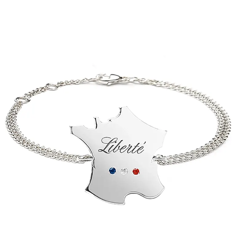 Bracelet argent gravé